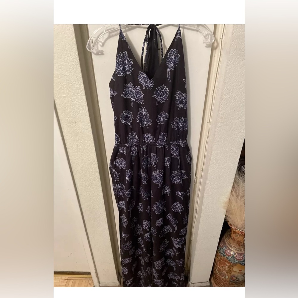 mauro grifoni cotton jumpsuit navy floral sz 40 usa m